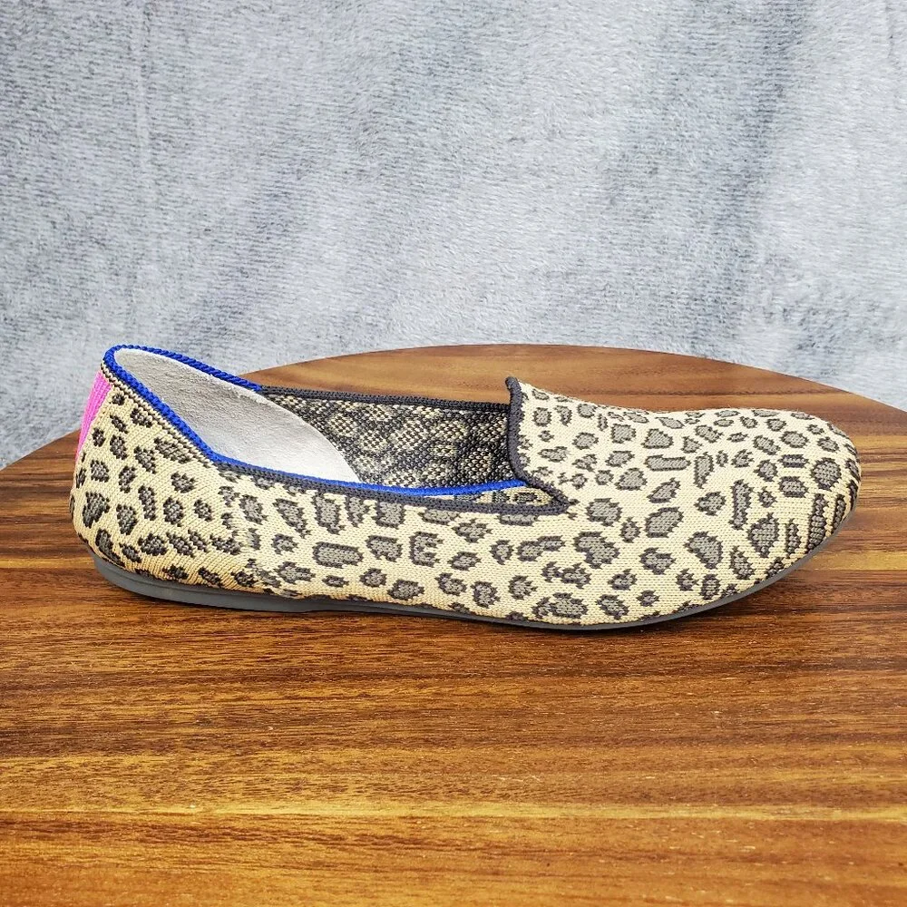 Rothys Kids Loafers Youth 4 Leopard Print Slip On Comfort Casual Flats